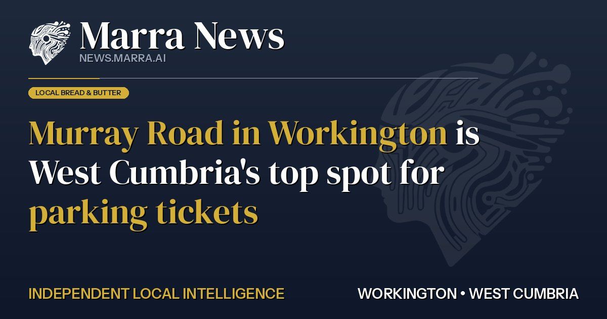 Murray Road in Workington is West Cumbria's top spot for parking tickets