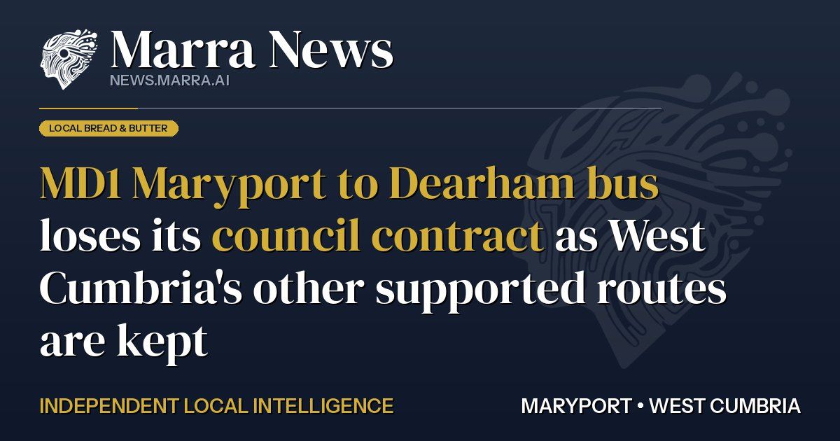 MD1 Maryport to Dearham bus loses its council contract as West Cumbria's other supported routes are kept