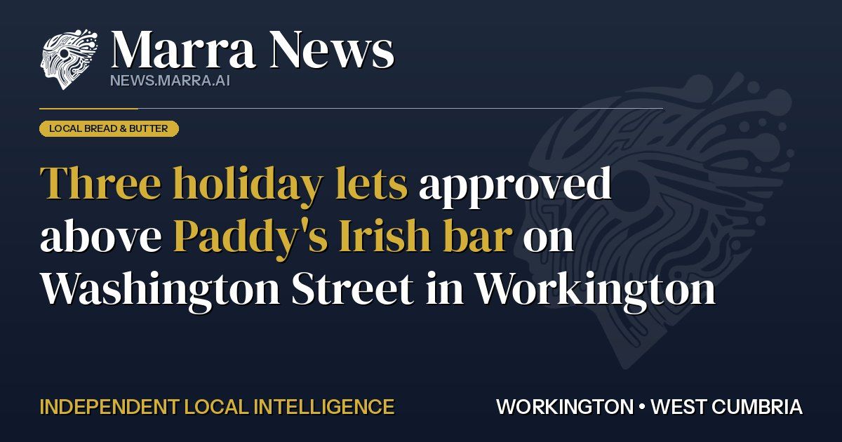 Three holiday lets approved above Paddy's Irish bar on Washington Street in Workington